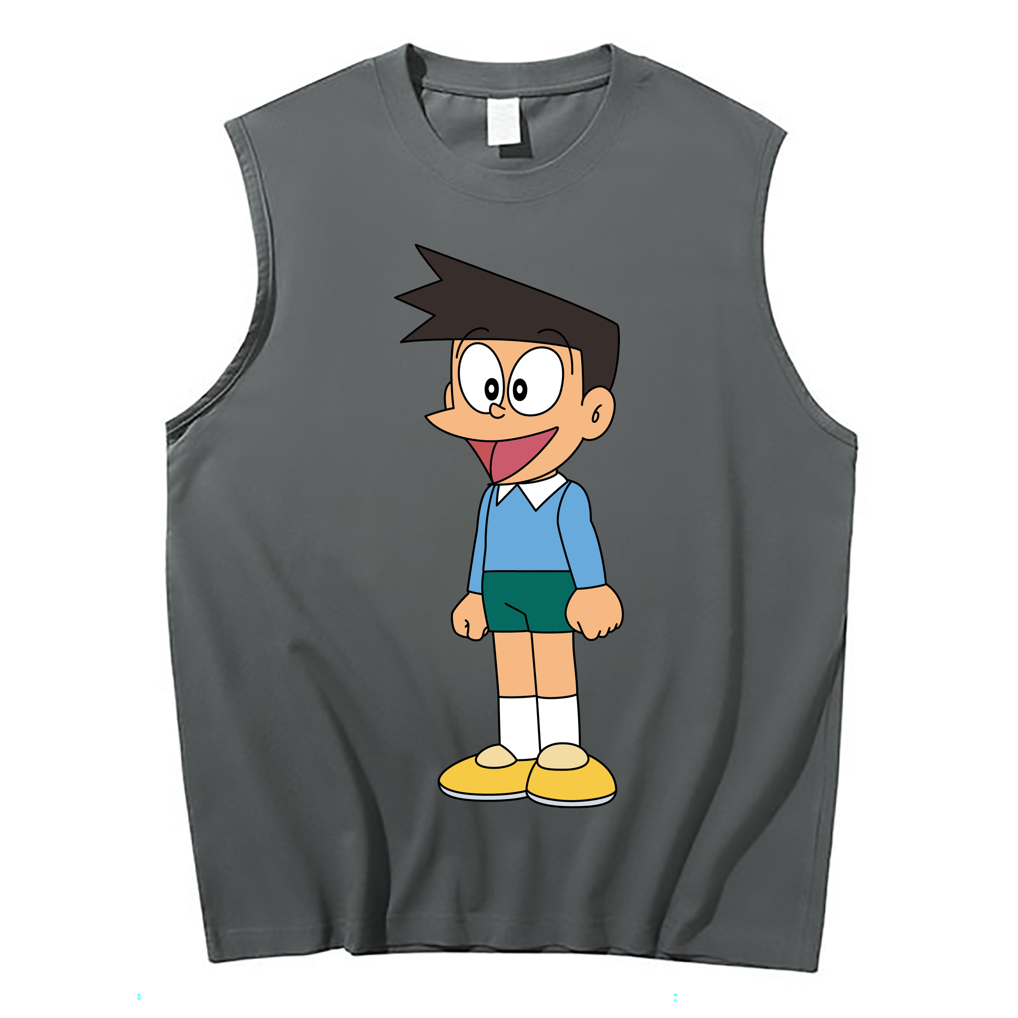 （画像用） ドラえもん 骨川 スネ夫 Doraemon Honekawa Suneo コットン100％タンクトップ（フロントプリント）